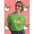 thumbnail image 2 of Welsh Corgi W Heart Balloon T-Shirt Women -Image by Shutterstock, Female Large, 2 of 4