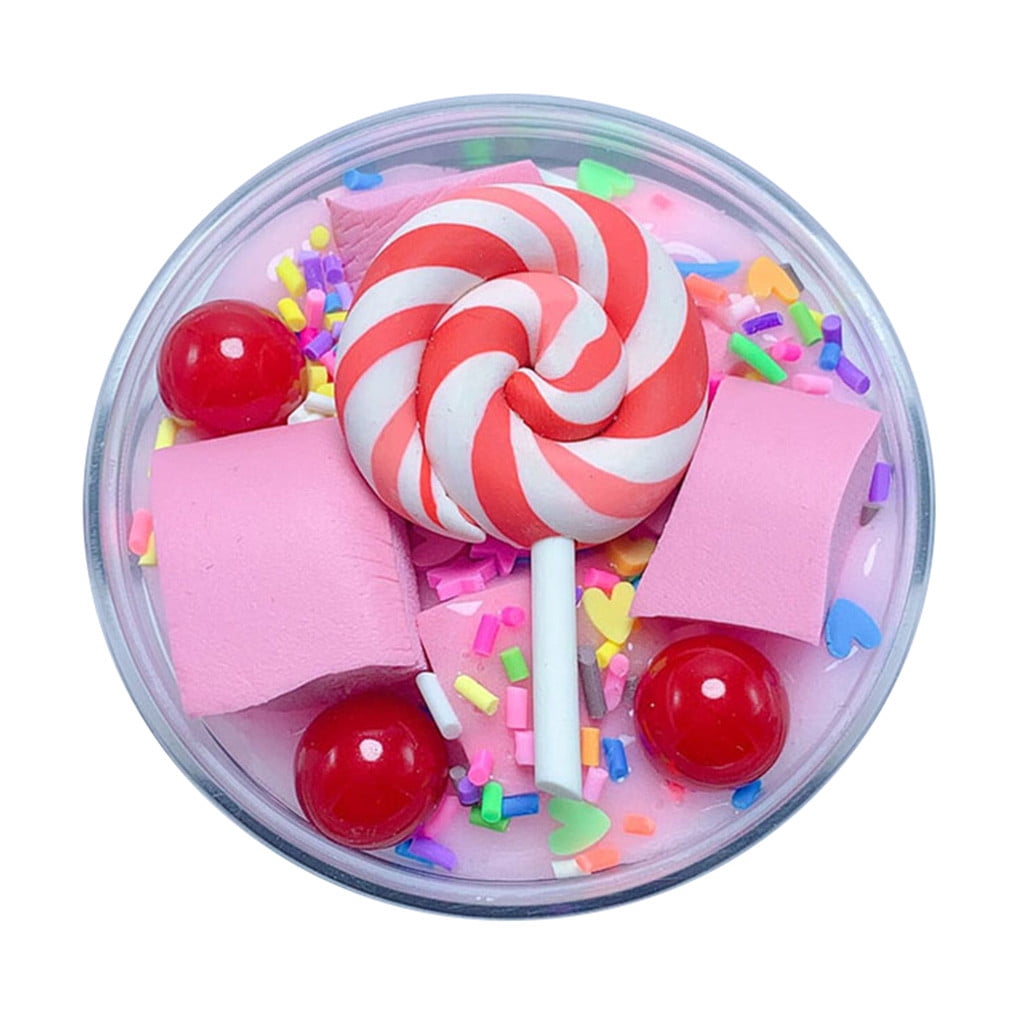Fluffy Cute Lollipop Butter Slime DIY Stress Relief Children Kids Funny Toy Gift 