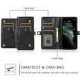 thumbnail image 2 of ELEHOLD for iPhone XS Max Luxury Multi-Functional Wallet Case with Card Slots Dual-Use Detachable Phone Case Magnetic Function Lanyard Shockproof Wallet Case,For iPhone XS Max,Black, 2 of 6