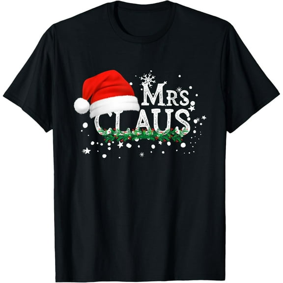 Premium model-Unisex-100% cotton-Mrs Claus Christmas Couples Matching Her Xmas Pajama T-Shirt