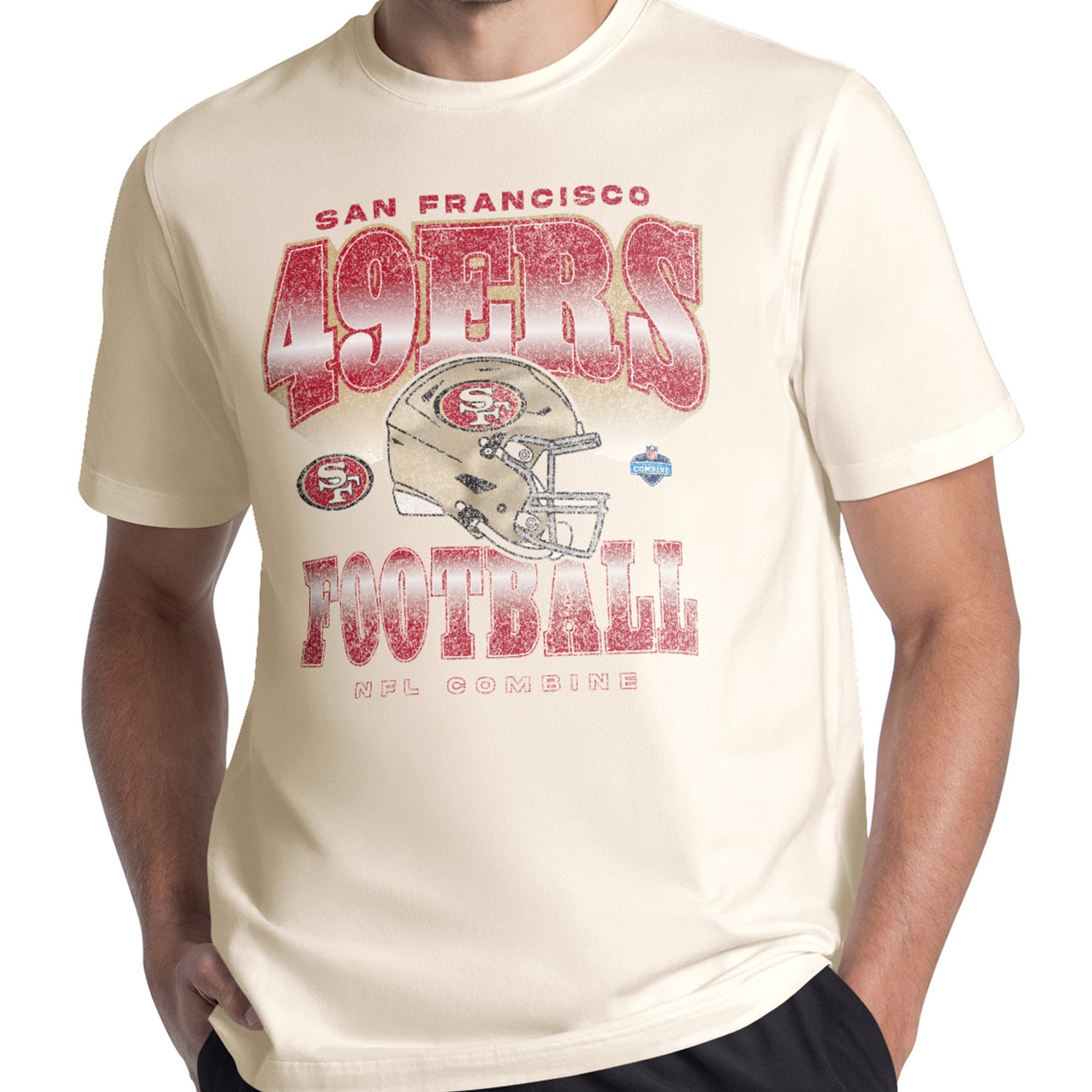 San Francisco 49ers Men's NFL Combine Faded Fashion Short Sleeve T-Shirt