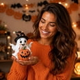 thumbnail image 7 of 4.2 Inch Witch Hat Ghost Pumpkin Figurine, Resin Spooky Table Statue, Tiered Tray Ornament for Mantel Shelf and Halloween Party Decor, 7 of 7