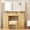 Oak, variant on Vanity with Mirror and Lights, Makeup Vanity with 7 Drawers, Vanity Set with Tri-Folding 3 Colors Lighting Mirror and Cushioned Stool, Big Vanities with Power Outlet Perfect for Bedroom, Gray