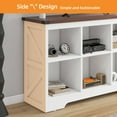 thumbnail image 6 of Craftian 6 Cube Organizer Bookcase, Farmhouse Cubby Bookcase, Horizontal Open Shelf Bookshelf for Living Room, Bedroom, Home Office, White, 6 of 13