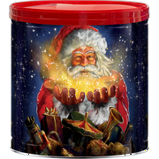 Great Value Holiday Popcorn Tin, Santa Magic Design, 3 Assorted Flavors, 21 Ounces