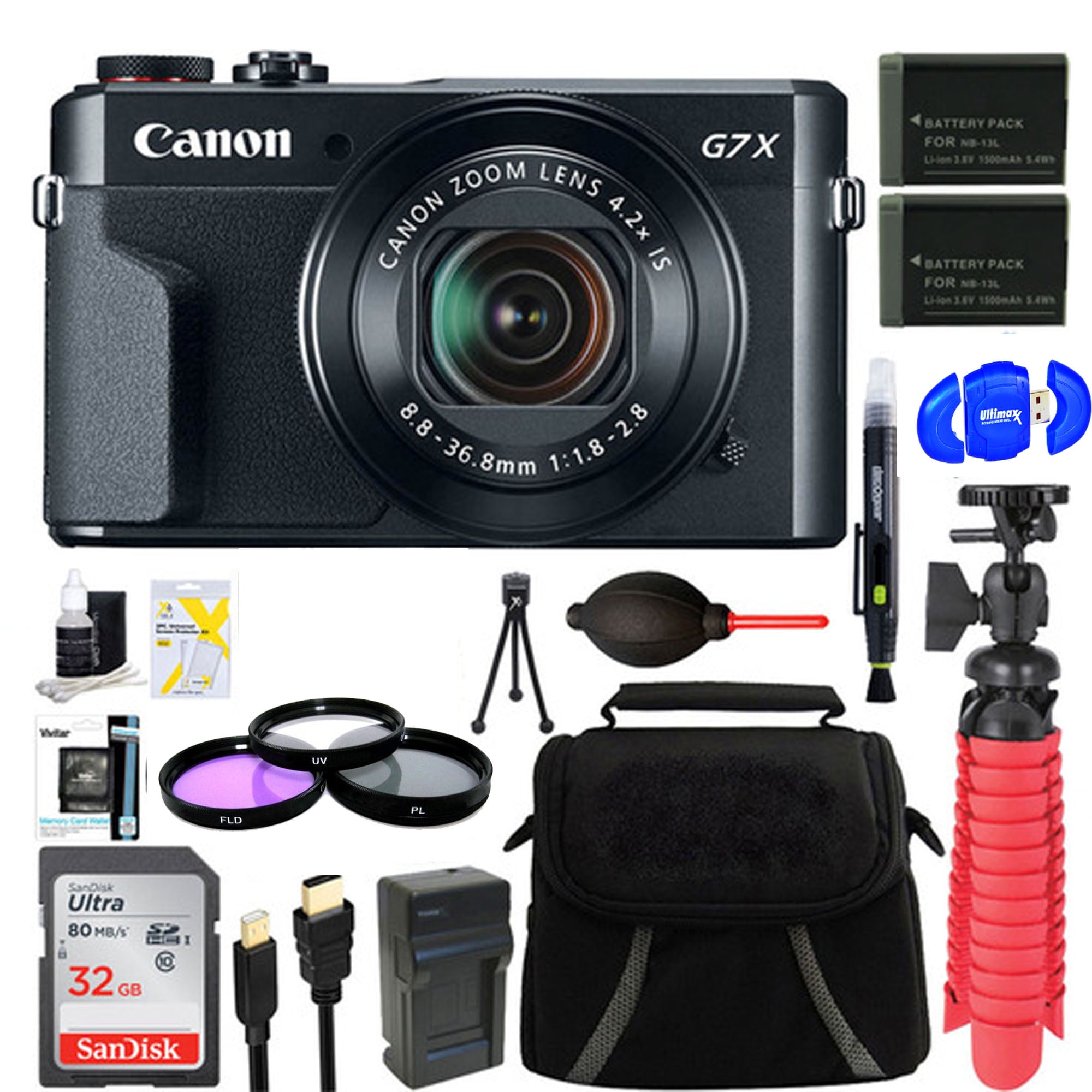 Canon PowerShot G7 X Mark II 20.1MP 4.2x Optical Zoom Digital Camera + TwoPack NB13L Spare Canon PowerShot G7 X Mark II 20.1MP 4.2x Optical Zoom Digital Camera + TwoPack NB13L Spare