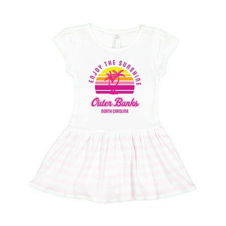 

Inktastic Summer Enjoy the Sunshine Outer Banks North Carolina in Pink Gift Toddler Girl Dress
