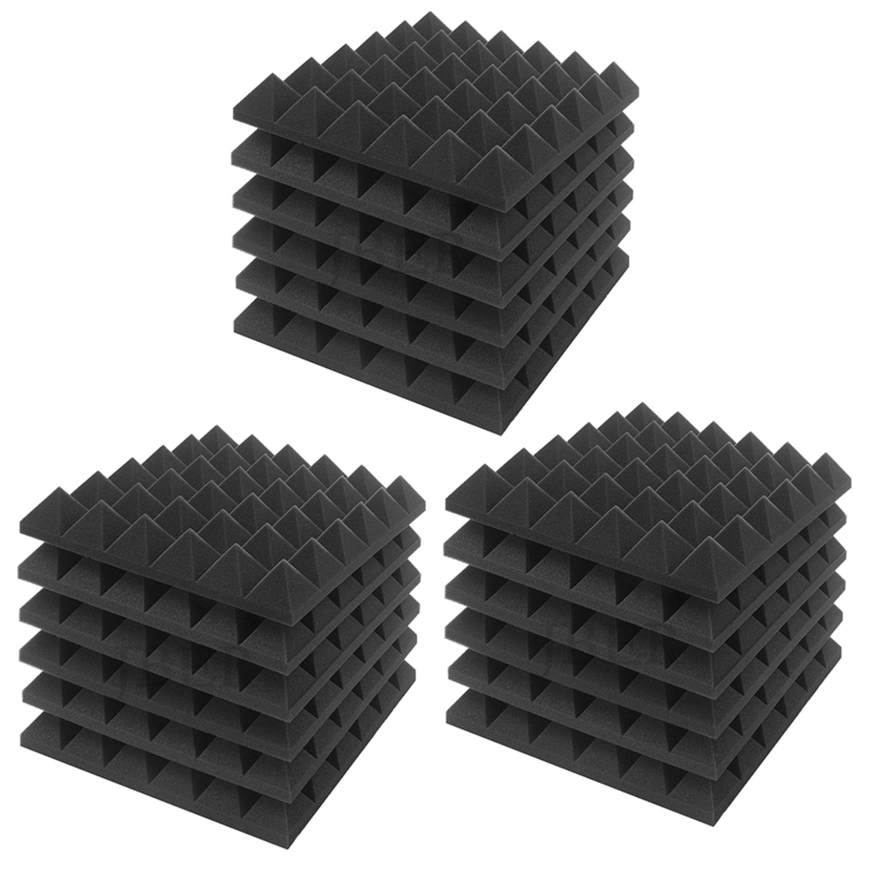 18 Piece Charcoal Acoustic Panel Studio Foam Wedge Fireproof Insulation