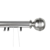 Contemporary Home Living 91.5" Satin Silver Decorative Adjustable Traverse Rod with Sliders