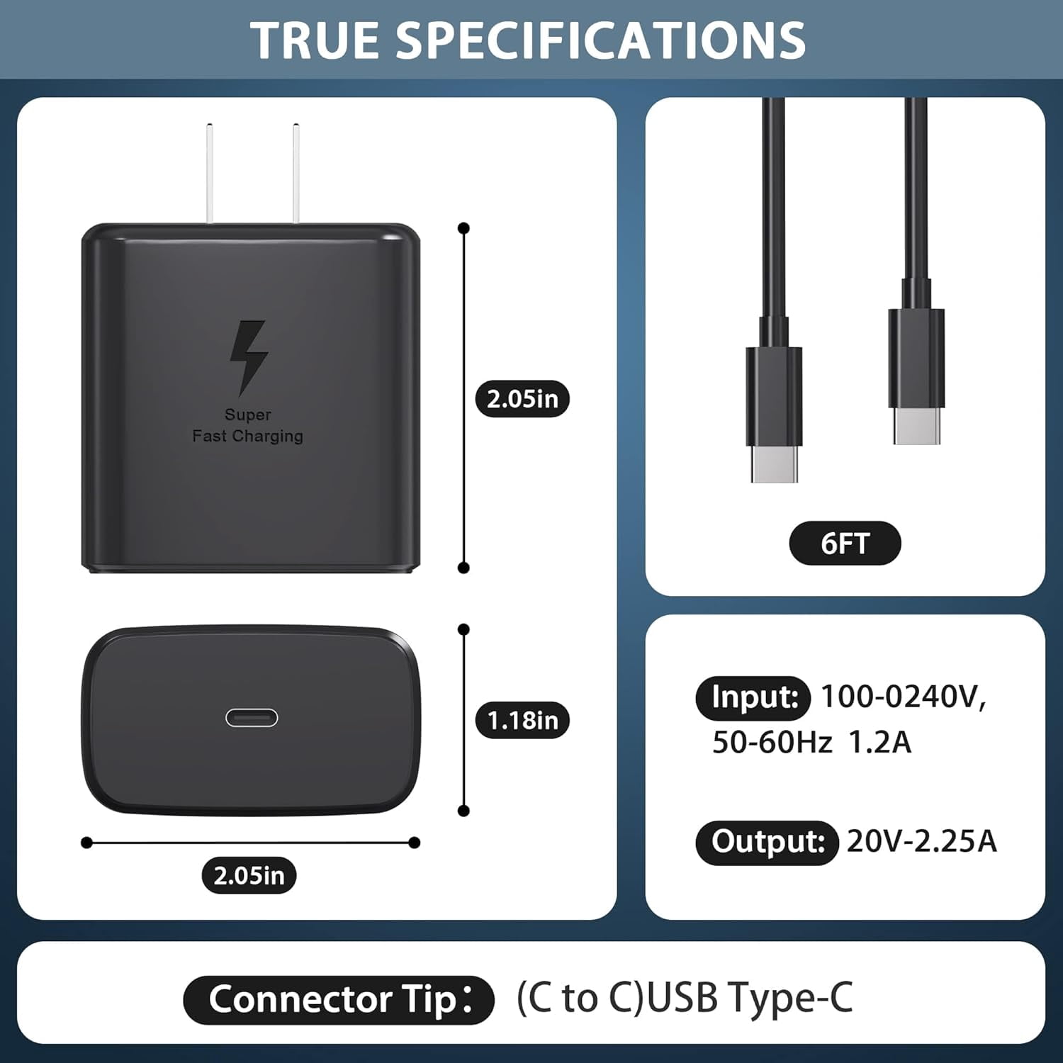 TYPPKMM 45W Super Fast Charger 3-Pack, USB C Android Phone Charger with 6FT Cable for Samsung Galaxy S25/S24/S23/S22/S21/S20 Series, Note 10, Galaxy Tab, Ultra/Plus Models, Black
