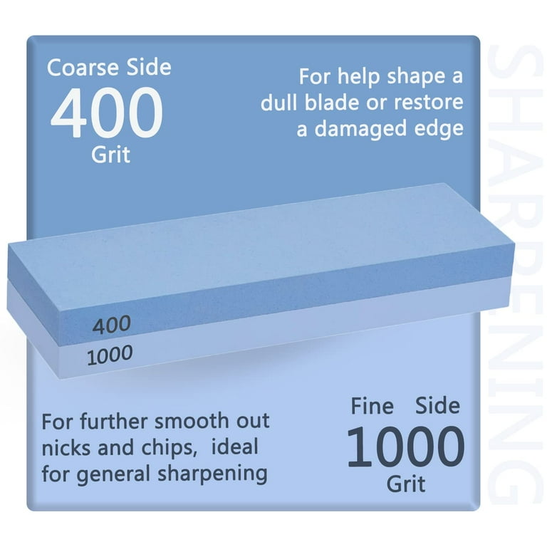 400/1000 Grit Whetstone Sharpening Stone - Dual Sided Knife Sharpener With Base