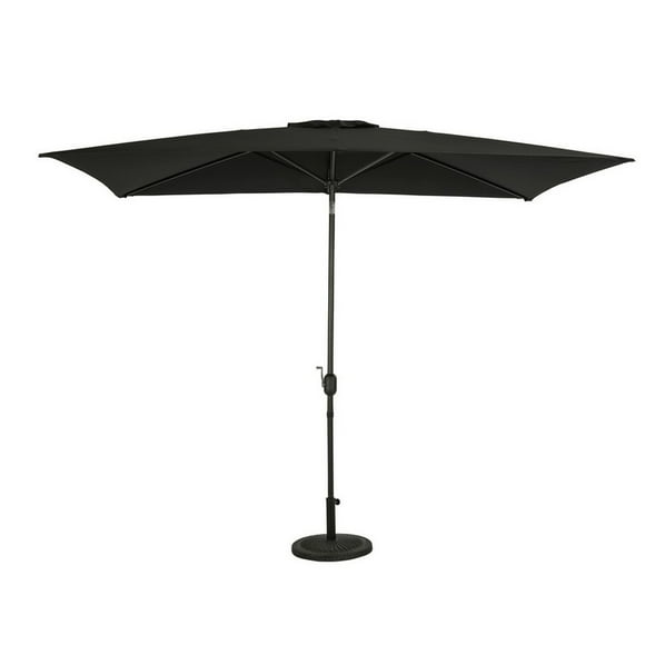 Island Umbrella Bimini 6.5 ft. Rectangular Patio Free-Standing Umbrella - Black