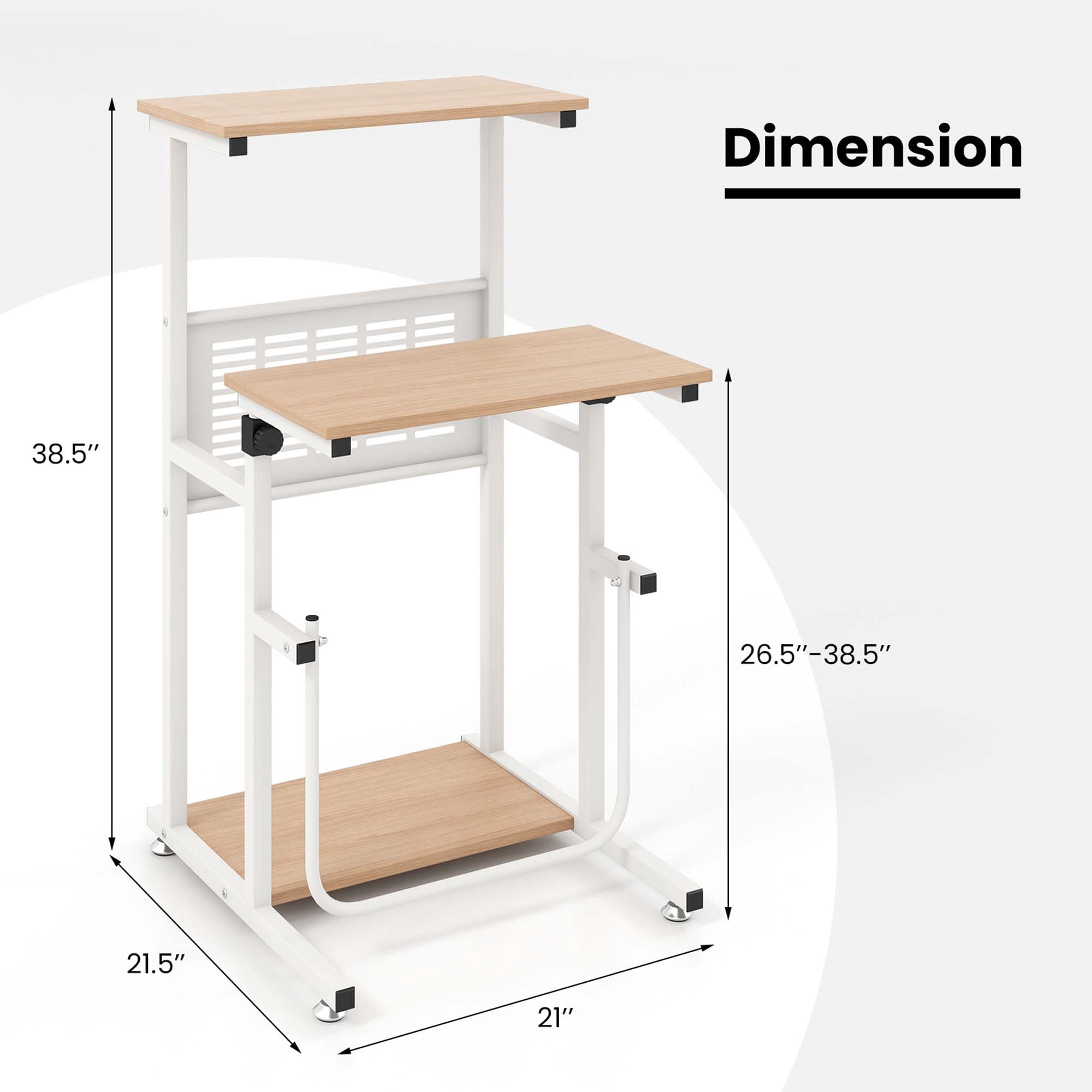 Costway Stand Up Desk Height Adjustable Sit Stand Computer Workstation Standing Desk