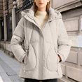 thumbnail image 2 of Winter Coats for Women Stylish Winter Jacket Short Coat With Hood Warm Quilted Outerwear Lightweight Windproof Thermal Insulation For Cold Weather Winter Jackets for Women, 2 of 5