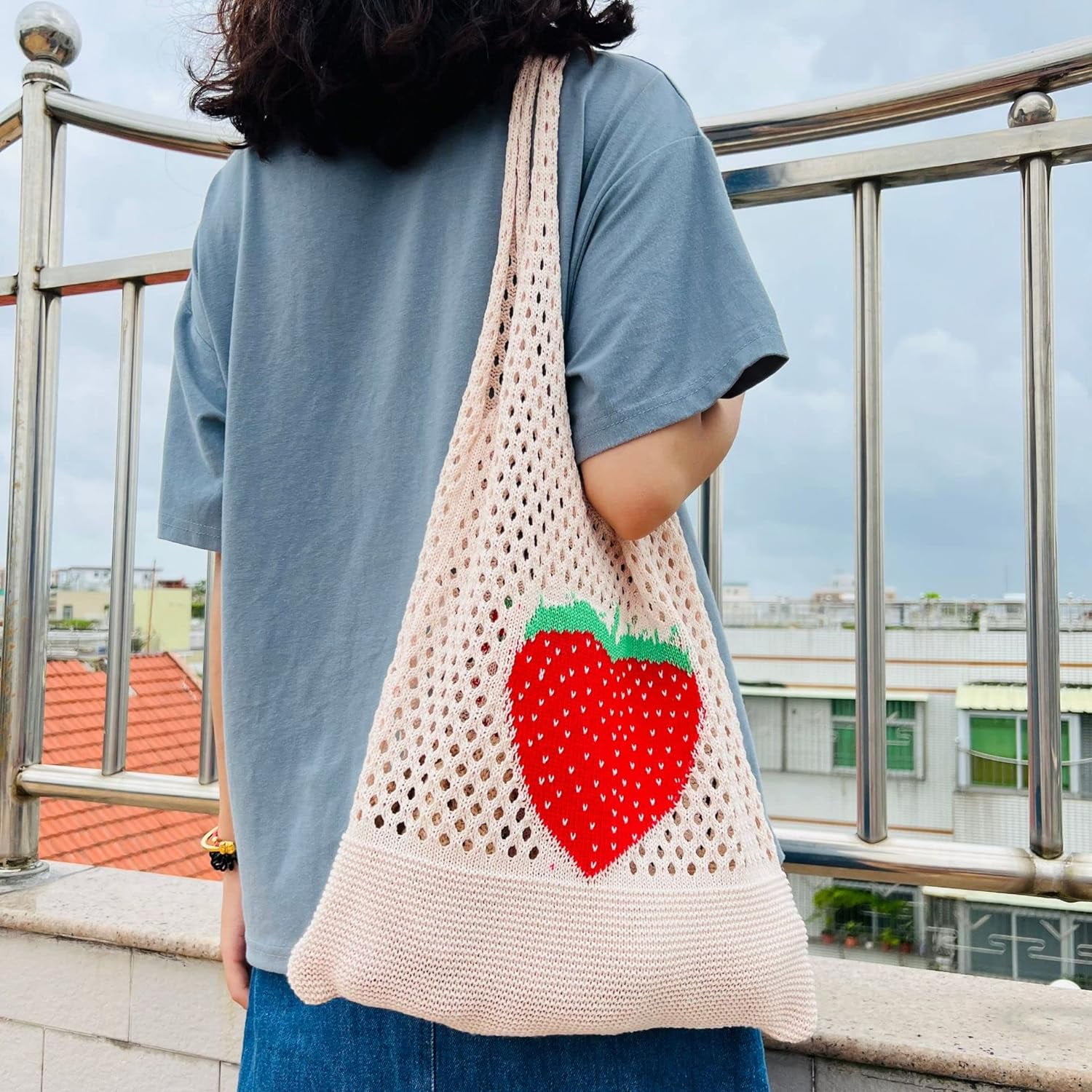 Kukuzhu Crochet Tote Bag Aesthetic Tote Bag Aesthetic Y2k Tote Bag Aesthetic Y2k Cute Tote Bags Aesthetic