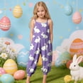thumbnail image 2 of Ymyiu Rompers for Girls Girls Striped Overalls Full Length Jumpsuits Machine Washable Size 7-8 Years(Purple, 7-8 Years), 2 of 6