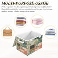 thumbnail image 6 of Yayeee Collapsible Cube Storage Bin with Lid Fabric Closet Decorative Basket with Handles, Pink and Green Cat, 6 of 7