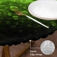 thumbnail image 3 of Light Green Fruit Round Tablecloth, Fitted Table Cover with Elastic for 36"-44" Round Tables, Modern Minimalist Decor Black Background Table Cloth Outdoor Indoor Dinning Party Waterproof Tablecloths, 3 of 7