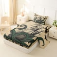 thumbnail image 2 of Feelyou Vintage Octopus Ship Anchor Twin Sheet Sets for Men Kids, Nautical Sea Sail Adventure Bedding, Beige, 3-Piece, 2 of 5
