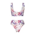 thumbnail image 5 of Daiia Lilies Flowers Women's Bikini Set Two Piece Swimsuit High Waisted Bikini Adjustable Straps Bikini Perfect for Beach, Pool, and Summer Vacation-XX-Large, 5 of 9