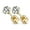 Gold, variant on Surgical Steel Pair Prong Set CZ Gem Stud 3mm Earrings w/ Gem Centered Screw Back Silver (Choose Color)