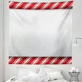 thumbnail image 1 of Candy Cane Tapestry, Horizontal Borders Frame with Red and White Sweetie Pattern in Abstract Style, Fabric Wall Hanging Decor for Bedroom Living Room Dorm, 5 Sizes, Red White, by Ambesonne, 1 of 1