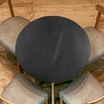 thumbnail image 1 of Mantel Redondo Ajustado de 48 pulgadas Uxcell con Borde Elástico, Cubierta de Mesa de Vinilo Impermeable y Estirable para Diámetros de 35"-43" para Picnic Camping al Aire Libre, Negro, 1 of 7