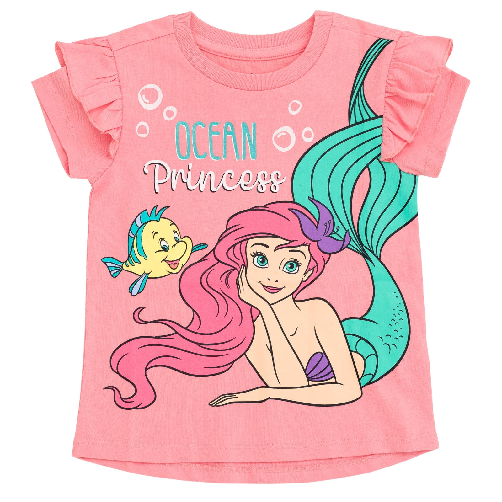 Disney Princess Little Mermaid Ariel T-Shirt and Chambray Shorts Outfit Set Infant to Big Kid