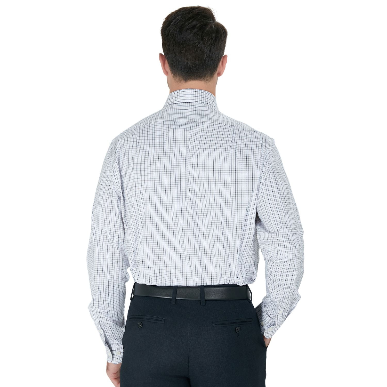 slim fit dress slacks BESPOKE ATHENS Handmade Blue Striped Poplin Cotton Dress Shirt EU 45 U main image 0