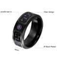 thumbnail image 2 of GY Black Plated Titanium Steel Mens Ring Men Wedding Band Purple Carbon fibre AAA CZ Man Ring, 2 of 6