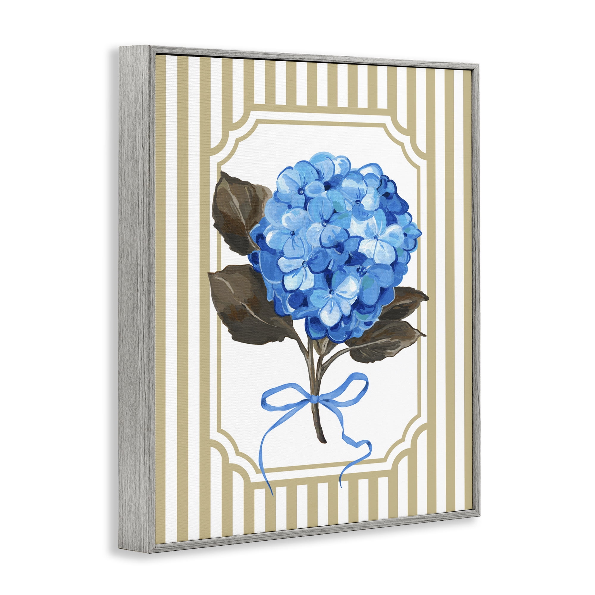 Hydrangea Bundle with Bow Gray Framed Giclee Art, design by Adonna Ebrahimi