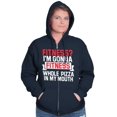 thumbnail image 4 of Fitness? Pizza! Gym Workout Exercise Unisex Fleece Graphic Zip Up Hoodie Brisco Brands 2X, 4 of 5