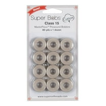 Super Bobs MasterPiece Cotton 80yd Prewound Bobbins 12ct Class 15 Bisque