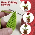 thumbnail image 3 of Handmade Crochet Flower Plant Plush - Cute Emotional Support Desk Decoration, Knitted Wool Doll with Inspirational Card for Birthdays Encourage Gifts Red, 3 of 5