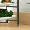 thumbnail image 4 of WRKEKC Clearance Stackable Foldable Kitchen Vegetable Rack, Perforated Prep Basin with Wall Hooks, Metal Storage Shelf for Organizing Fruits and Vegetables, 4 of 6