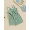 thumbnail image 6 of Aojekbee Baby Girl Ribbed Jumpsuit Summer Cute Bow Sleeveless Romper Shorts for Newborn Toddler Cute Clothes, 6 of 10