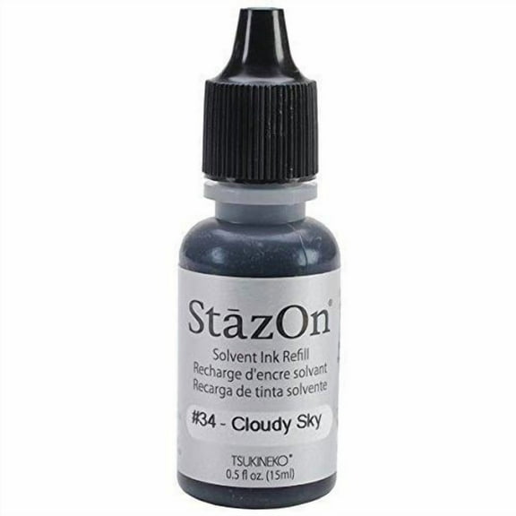 Tsukineko StazOn Midi Ink Refill .5oz- Cloudy Sky