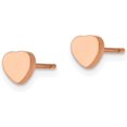 thumbnail image 3 of Chisel Stainless Steel Polished Rose IP-plated Heart Post Earrings - 4.87mm, 3 of 6