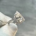 thumbnail image 4 of solitaire jewels 2CT Art Deco Pear Moissanit Halo Engagement Ring For Women, 14K Rose Gold, 4 of 6