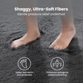 thumbnail image 3 of Sleep Zone Fluffy Round Shaggy Rug, Non Slip Soft Plush Carpet, Easy Clean Indoor Floor Mat, Dark Gray 4ft Round, 3 of 8