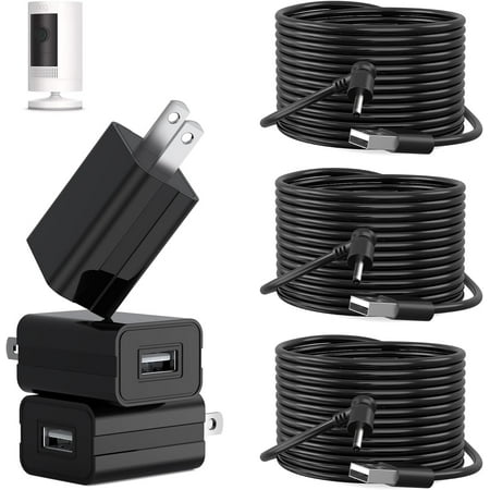 Ayotu 3Pack 26Ft Camera Charge Cable for Stick Up Cam y/Plug-in 3rd Gen/2nd Gen, Power Adapter Continuous