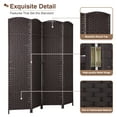 thumbnail image 4 of Room Divider 4 Panel 5.57 FT Tall Privacy Screen Waterproof Wood Frame Partition Room Dividers and Folding Privacy Screens Freestanding Wall Divider Indoor and Outdoor for Portable Room Separation, 4 of 7