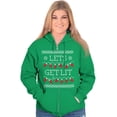 thumbnail image 4 of Ugly Christmas Lights Lets Get Lit Zip Up Hoodie Men's Women's Brisco Brands M, 4 of 5