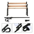 thumbnail image 3 of Gymnture Mini Solar Lamp Post Lights with Wooden Bench, 3 of 10