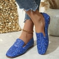 thumbnail image 2 of Rokment Womens Butterfly Ballet Flat Dress Shoes 2026 Spring Summer Fashion Hollow out Leather Square Toe Low Heel Casual Walking Slip on Loafers for Ladies Blue Size 7.5, 2 of 7