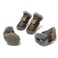 thumbnail image 3 of Zapatos clásicos con forro de felpa para perros pequeños y grandes con cierre de velcro, botines de bulldog de felpa para exteriores, antideslizantes, para cachorros, para invierno, tallas S, 3 of 5