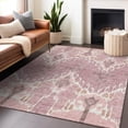 thumbnail image 5 of HomeRoots 662967 8 x 10 ft. Blush & Ivory Ikat Washable Machine Made Rectangle Area Rug with UV Protection, 5 of 9