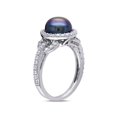 thumbnail image 3 of Black Freshwater Cultured Pearl 8.5-9mm and Cubic Ring In Sterling Silver, 3 of 5