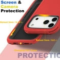 thumbnail image 4 of For iPhone 17 Pro Max Case With Belt Clip, Kickstand, Shockproof Dust/Drop Proof 3 in 1 Full Body Rugged Heavy Duty Durable Cover Red, 4 of 6