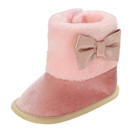 

Youmylove Baby Boots Fashion New Pattern Cute Bow Decoration Fall Winter Thickened Warm Comfortable Non- Shoes Child Leisure Footwear Walker